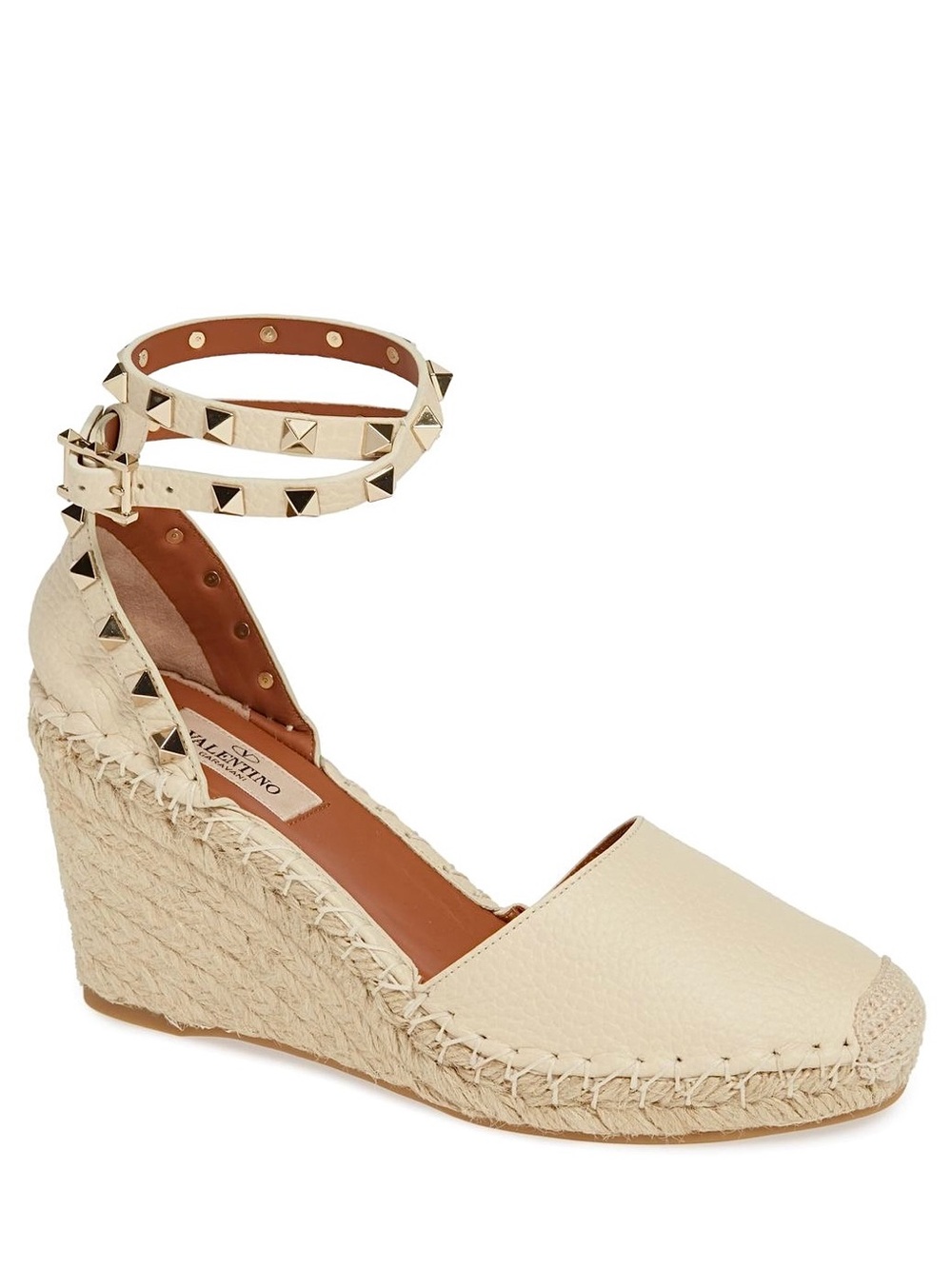 Valentino Rockstud Espadrille Wedges